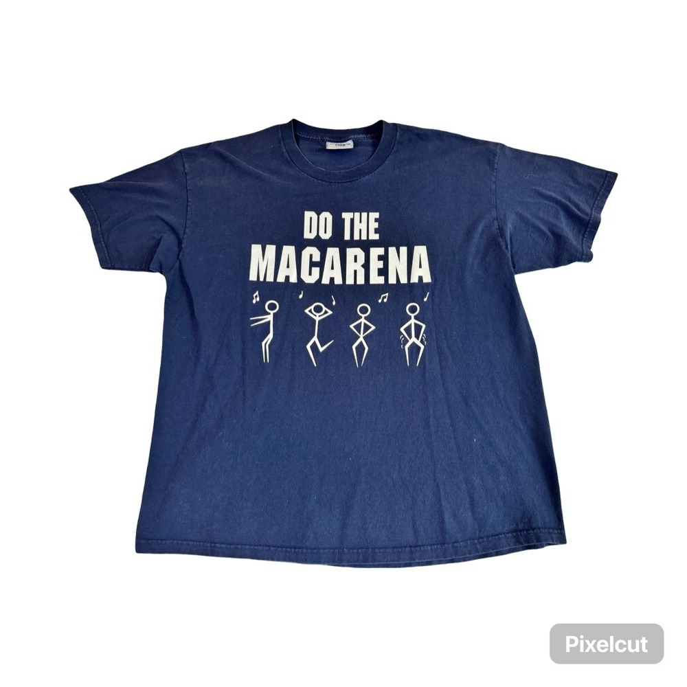 Vintage Lee Do The Macarena T-Shirt XL Navy Blue 90s Graphic Made in USA